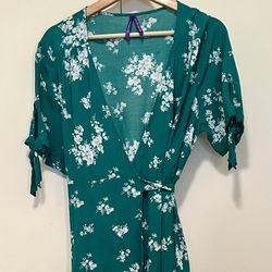Maternity Green Floral Midi Dress
