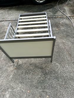 Gray Toddler Bed Frame with Slats