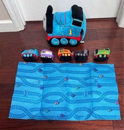 Thomas & Friends Storage Plush & 5 Mini Engines with Train Play Mat Toy just $10