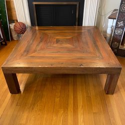Giant Rustic Solid Wood Coffee Table - 4ft x 4ft