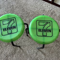 Set Of Two 7-Eleven (7-11) Plastic Stools