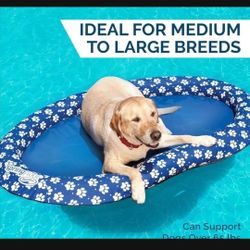 New! SwimWays Paddle Paws Spring Float Dog Raft, Large (65 lbs. and Up), Blue ( reseda ca)