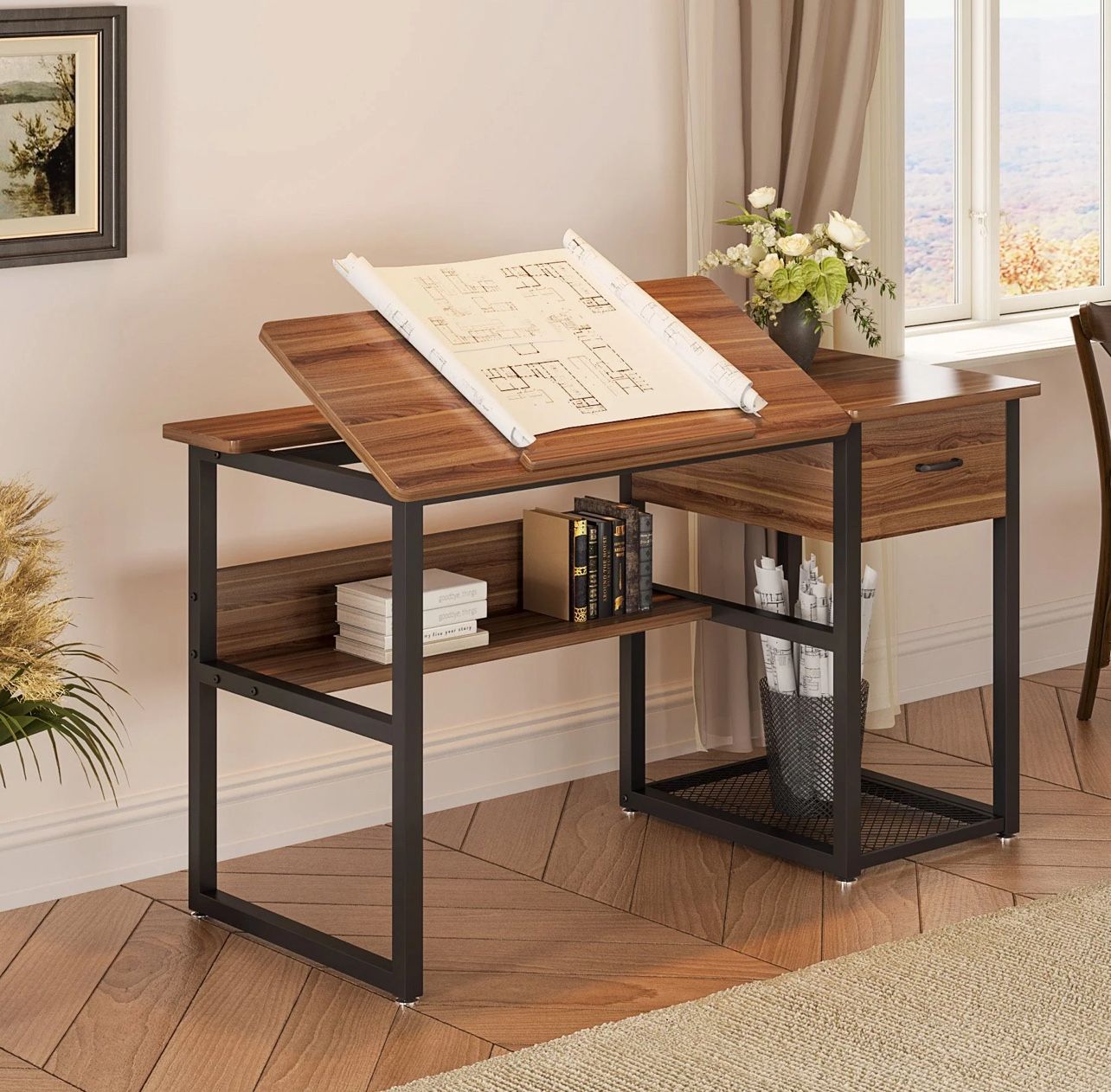 Large Drafting Table, Drawing Computer Desk