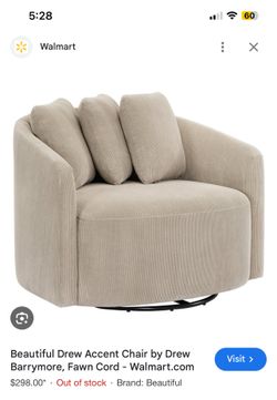 Drew Barrymore Swivel Chair-Fawn