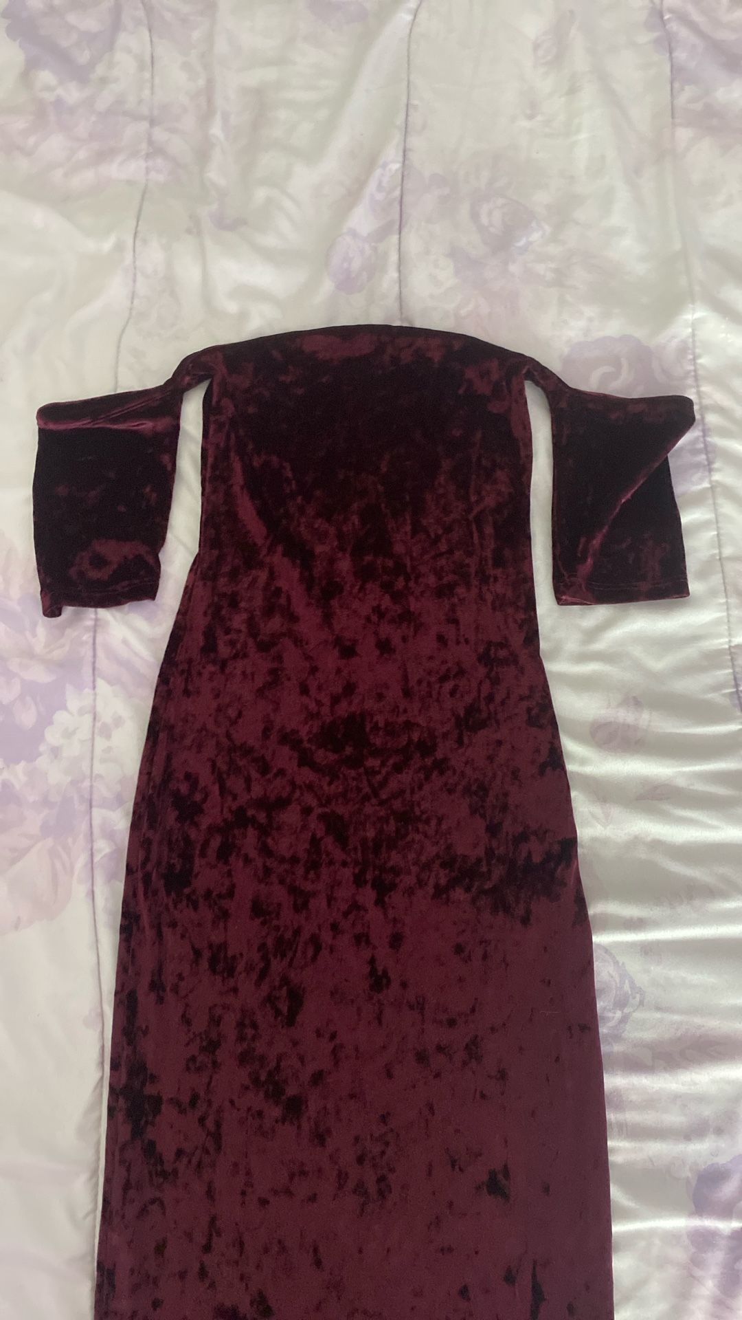 Burgundy velvet dress
