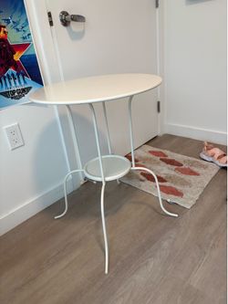 White Metal Side Table