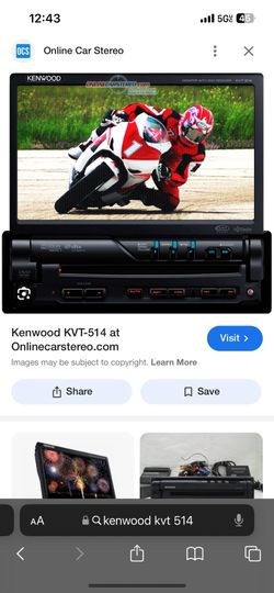 Kenwood KVT-514 Car DVD Player - 7" LCD - Single DIN