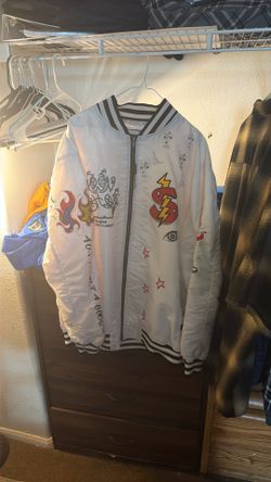 Screenshot Graphic Bomber Jacket All White