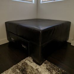 Brown Leather Coffee Table