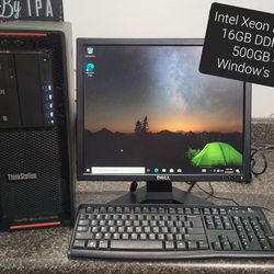 Lenovo ThinkStation P500 Desktop Computer With Monitor Keyboard And Mouse Included
