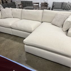 Luxury 140” Feather Cloud Sectional Sofa Couch