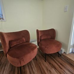 Brown Valvelt Barrel Chair