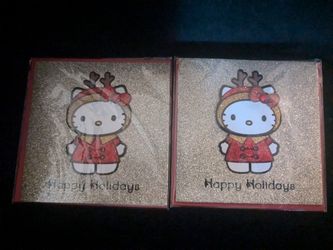 Hello Kitty Christmas Holiday Glitter Papyrus Cards