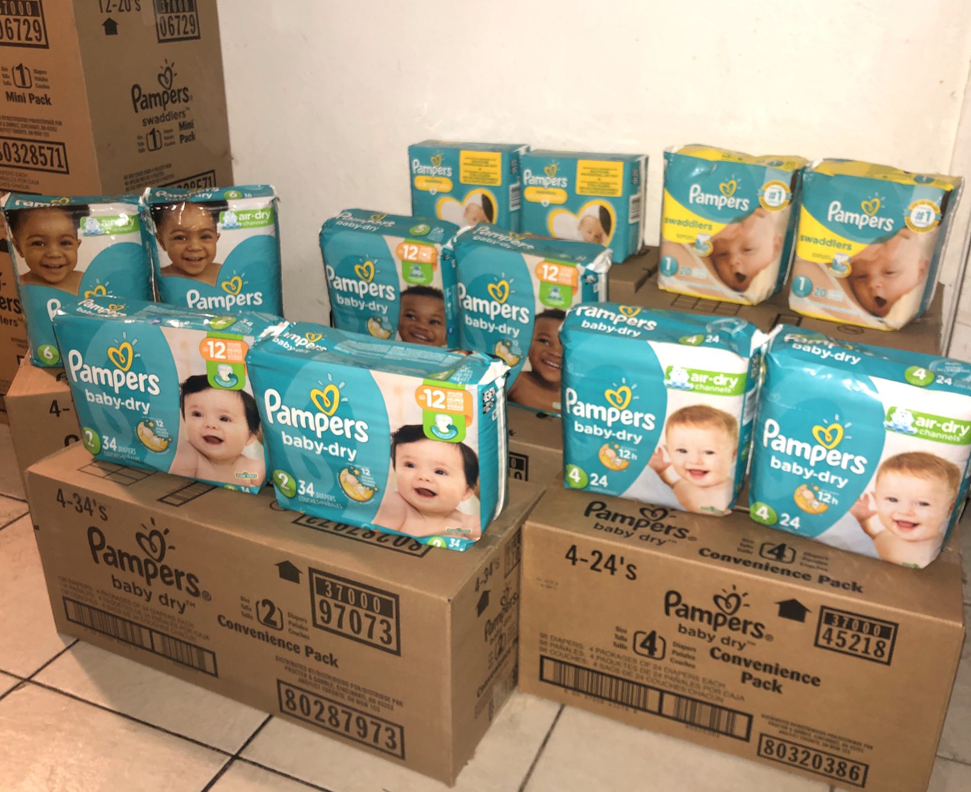 Pampers all sizes! READ DESCRIPTION!!!!!!! Sizes Nb,1,2,3,4,5,6