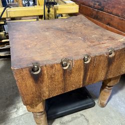 Handmade Vintage Butcher Block Table