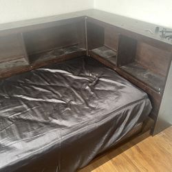 Free Twin Bed Frame With Shelves Storage And Charging Port 