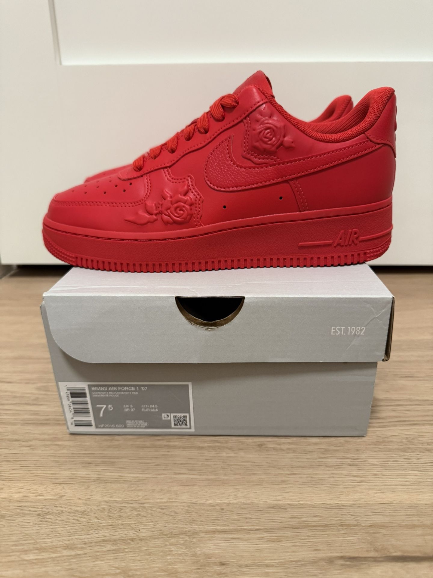 Nike Air Force 1 Low “Red Roses” Women’s Size 7.5 / Men’s Size 6 HF2016-600