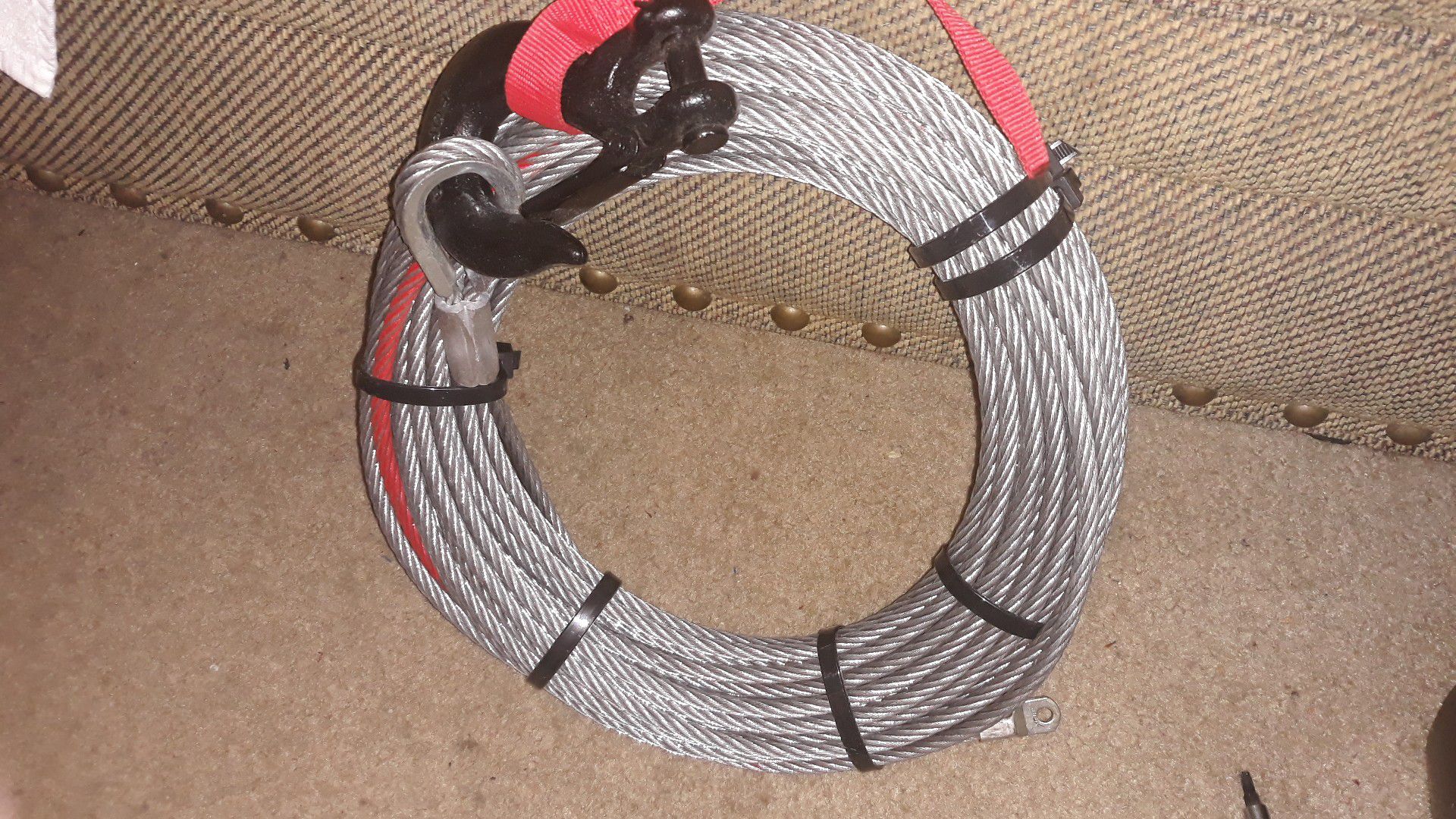 75' steel winch cable.