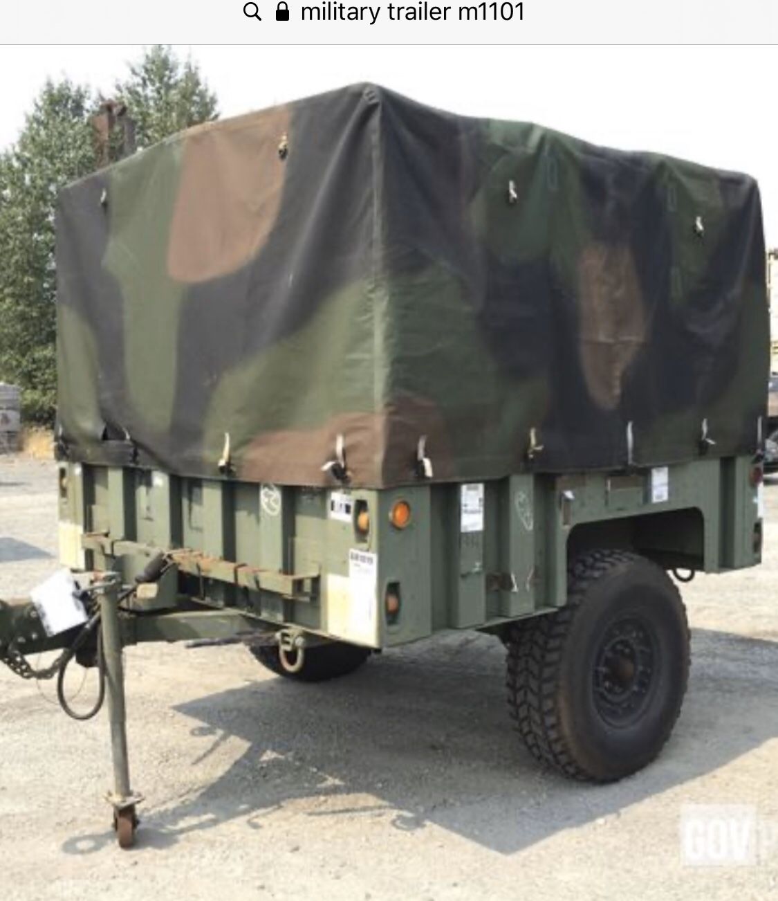 Cover for Military trailer M1101 or M1102