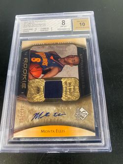 Monta Ellis 2005-06 SP Authentic SP Limited Rookie Auto Jersey BGS 8