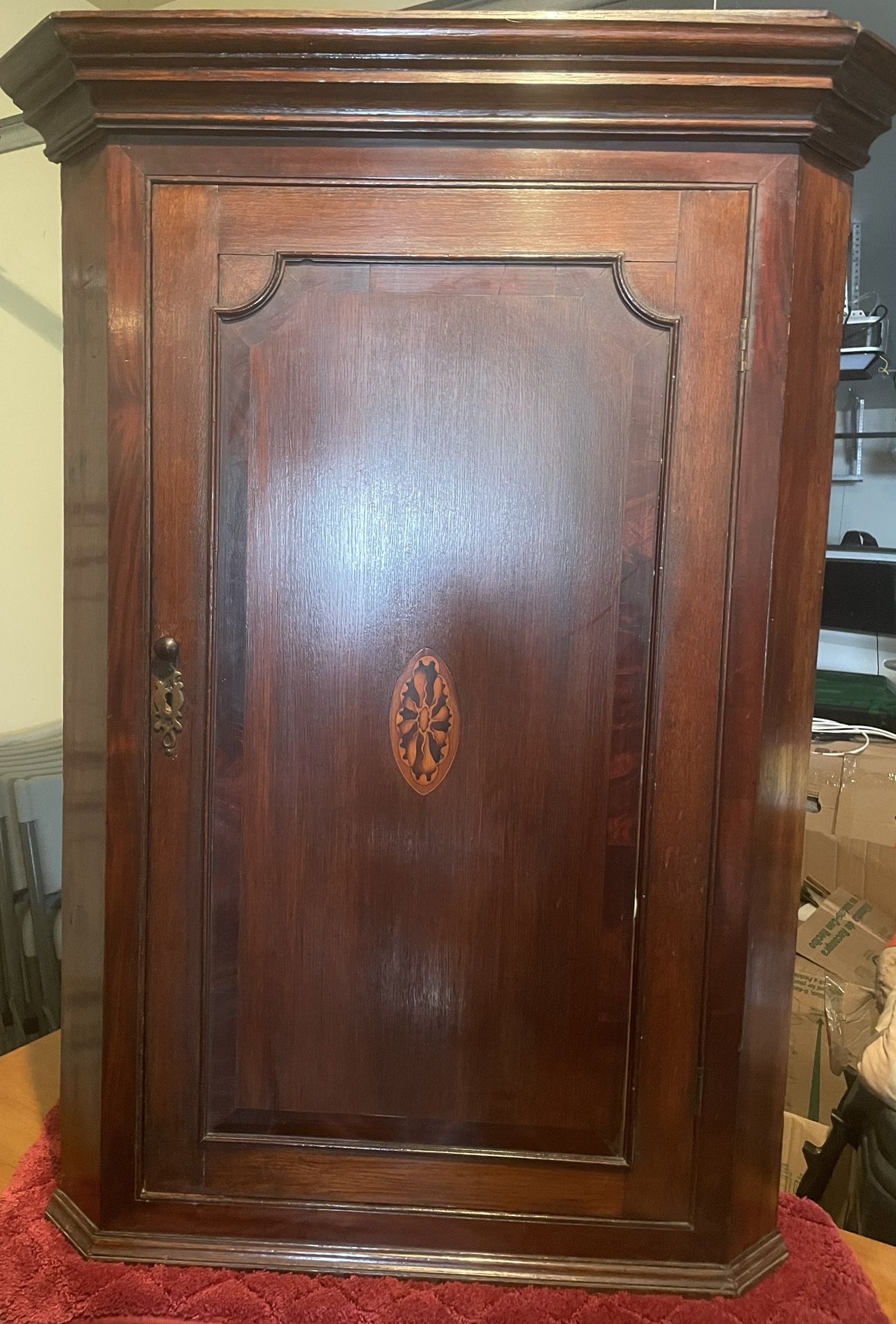 Antique Wood Corner Cabinet