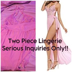 Two Piece Pink Lingerie Set