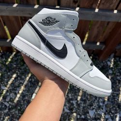 Jordan 1 Mid Light Smoke Grey (Size 8.5, 9, 9.5, 10, 10.5, 11)