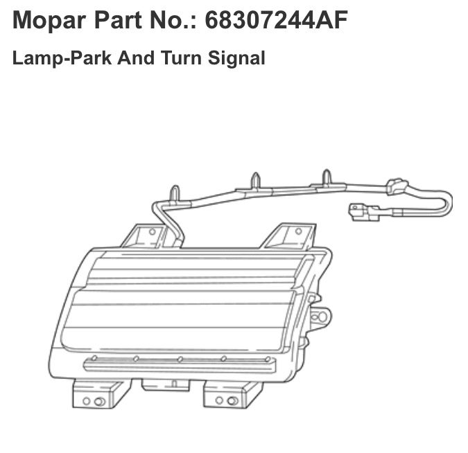 2018-2022 Jeep Wrangler Gladiator OE Front Right Park Turn Signal Lamp (contact info removed)4AF