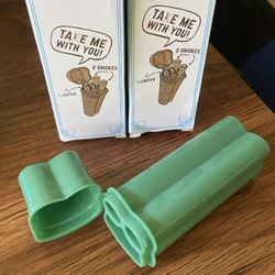 Green Portable Cigarette Case w/ Lighter Holder – Pocket Size 