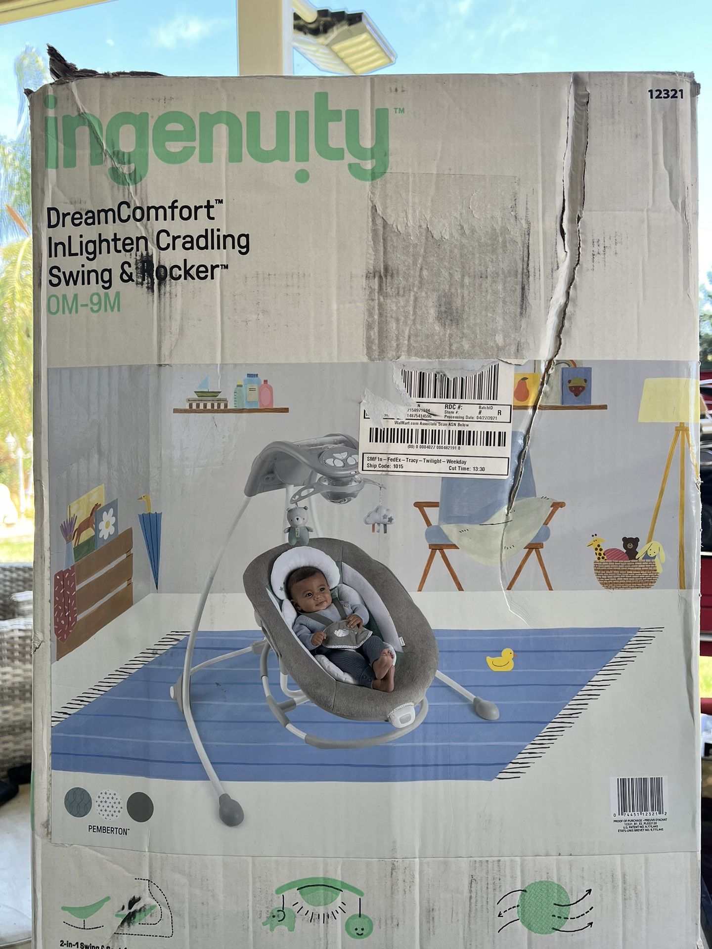 Ingenuity Dream Comfort InLighten Cradling  Swing & Rocker