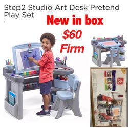 New in box step2 studio art desk play set $60 Firm no lower  Cash only East Palmdale  off 47th &R8 Address will be provide when ready to come i do not