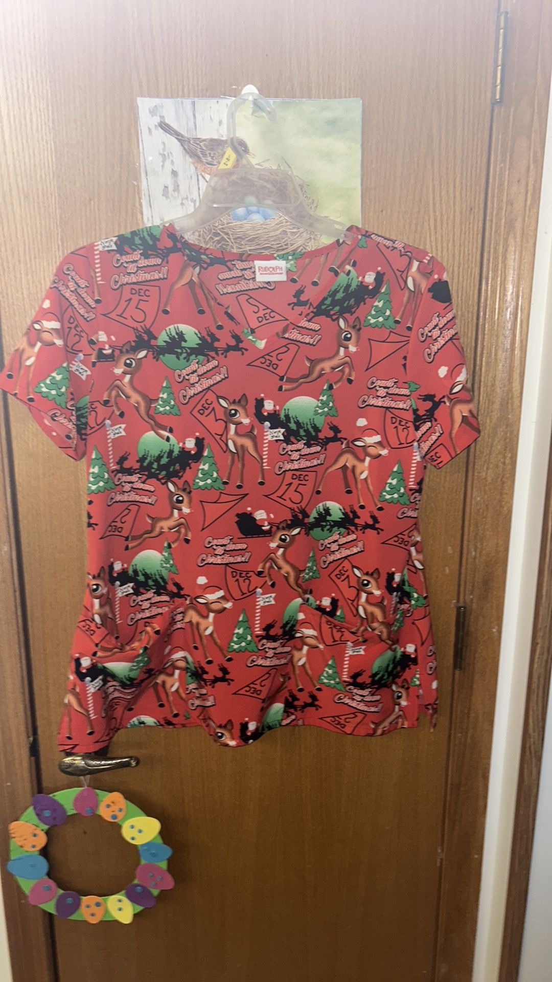 ScrubStar Christmas Rudolph The Red Nose Reindeer Scrub Top 🦌