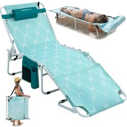 Dowinx Oversized Tanning Chair with Face Hole, Portable Chaise Lounge Beach Chair for Adults, Folding Outdoor Lounge Chair for Outside Sunbathing Read