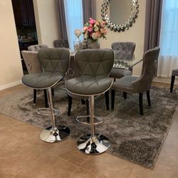 🔥 Modern Shell Bar Stools – Brand New! 🔥 ✨ Gray, Adjustable, 360° Swivel – $69 Each ✨