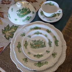 "Green Basket" Spode, Vintage