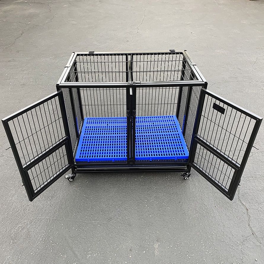 (New) $160 Stackable Folding Dog Cage Crate Kennel Heavy-Duty 37x25x33 inches