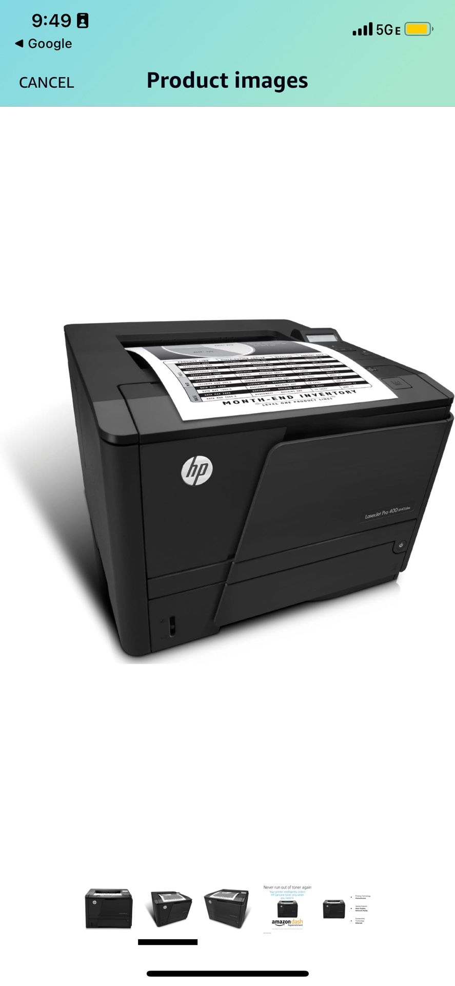 HP Printer Laser jet Pro 400
