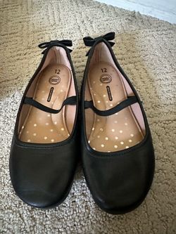 Wonder Nation Girls Black Mary Jane Flats Size 12