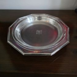 Silver-plated octagonal serving dish with Pyrex insert by Sheffield Silver USA
