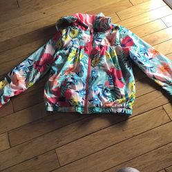 Girls Cat And Jack  Tropical Raincoat Size 10/12