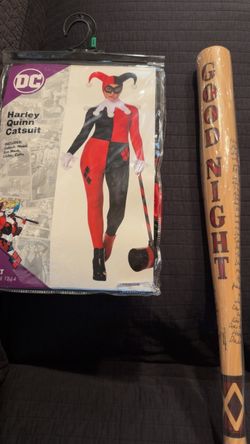 DC Harley Quinn Catsuit Costume with Bat