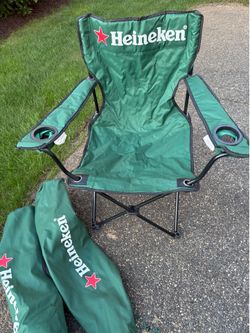 Heineken oversize folding camping chair x2