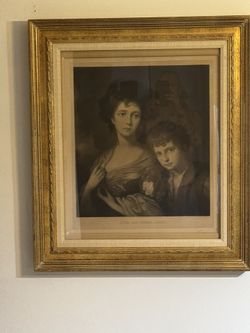 Liza And Thomas Linley Vintage Engraving By J.W. Chahman 31”x27”