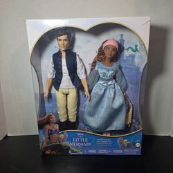 Disney The Little Mermaid live action Ariel & Prince Eric dolls NEW
