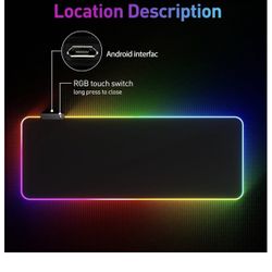 RGB Mousepad Led Mouse Pad, Large Mouse Pad,Led and Big Mouse mat