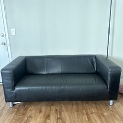 black leather couch 