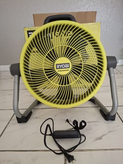 Ryobi One +18V Whisper Series 14" Hybrid Air Cannon Fan (Tool Only)Battery Or Corded 