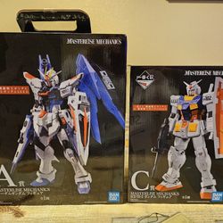Bandai Banpresto Masterlise Gundam Figures Freedom Gundam + Gundam RX 78-2 Like New Open Box