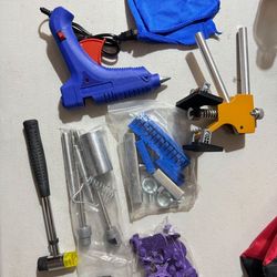 Auto Dent Puller Kit - Adjustable Golden Dent Remover Tools Paintless Dent Repair Kit Dent Lifter Puller for Car Large & Small Ding Hail Dent Removal 