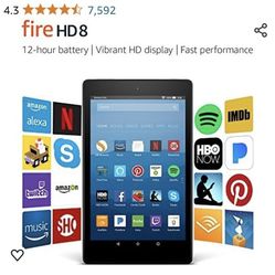 Fire HD 8 Tablet with Alexa, 8" HD Display, 32 GB